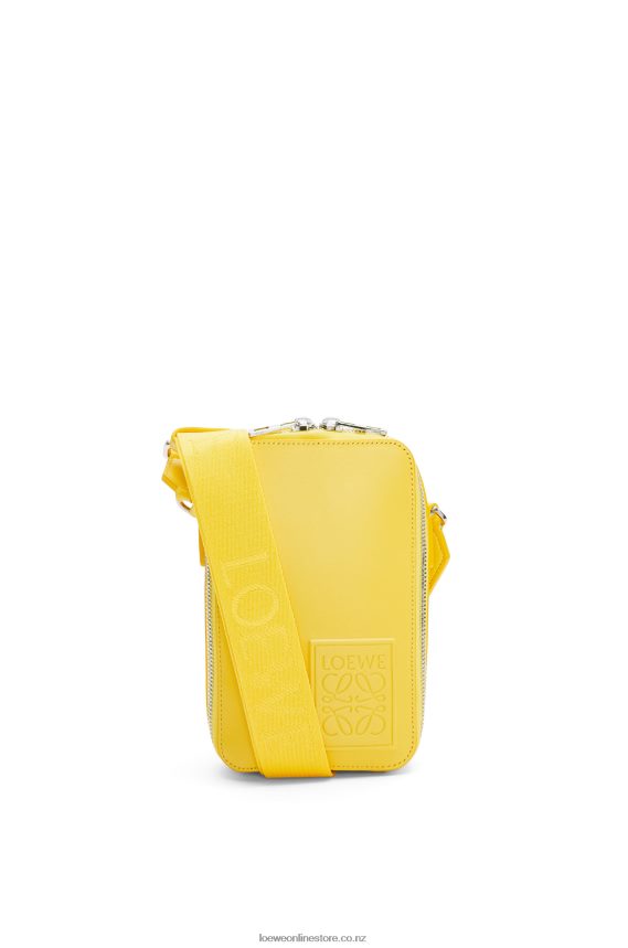 Loewe Men Vertical Crossbody Pocket in satin calfskin Yellow LH60R614