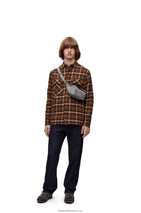 Loewe Men Mini Puzzle bumbag in classic calfskin Asphalt Grey LH60R570