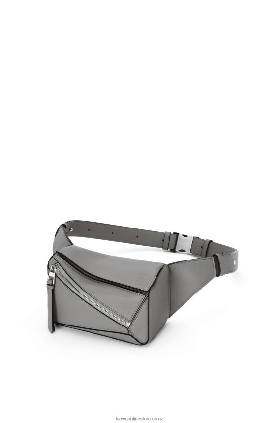 Loewe Men Mini Puzzle bumbag in classic calfskin Asphalt Grey LH60R570
