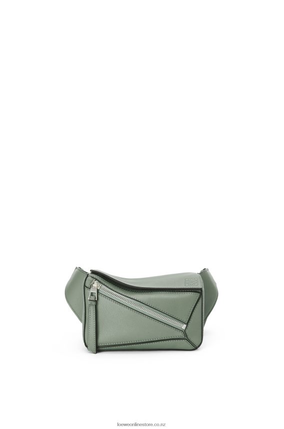 Loewe Men Mini Puzzle bumbag in classic calfskin Dark Sage LH60R298