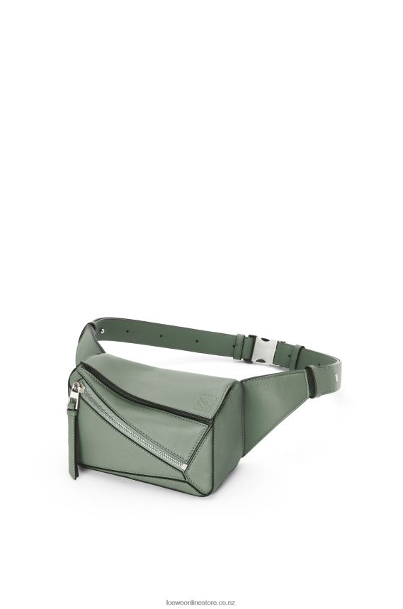 Loewe Men Mini Puzzle bumbag in classic calfskin Dark Sage LH60R298