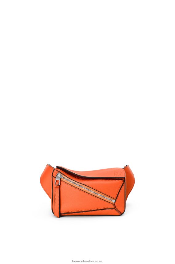 Loewe Men Mini Puzzle bumbag in classic calfskin Orange LH60R571