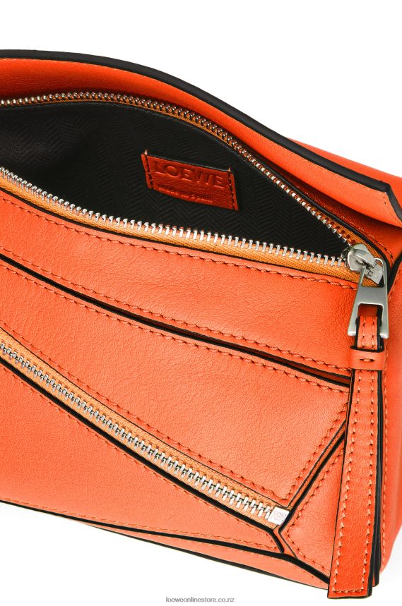 Loewe Men Mini Puzzle bumbag in classic calfskin Orange LH60R571