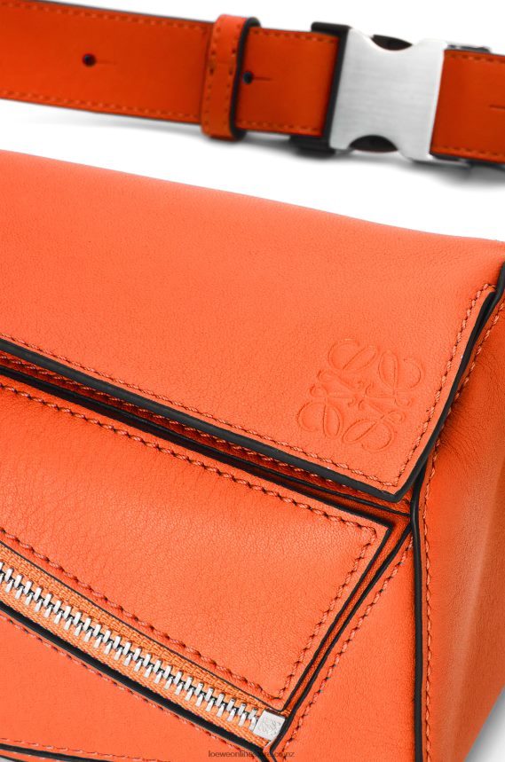 Loewe Men Mini Puzzle bumbag in classic calfskin Orange LH60R571