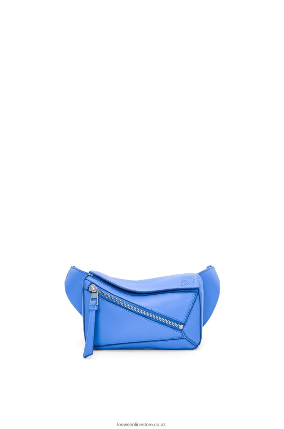Loewe Men Mini Puzzle bumbag in classic calfskin Seaside Blue LH60R547