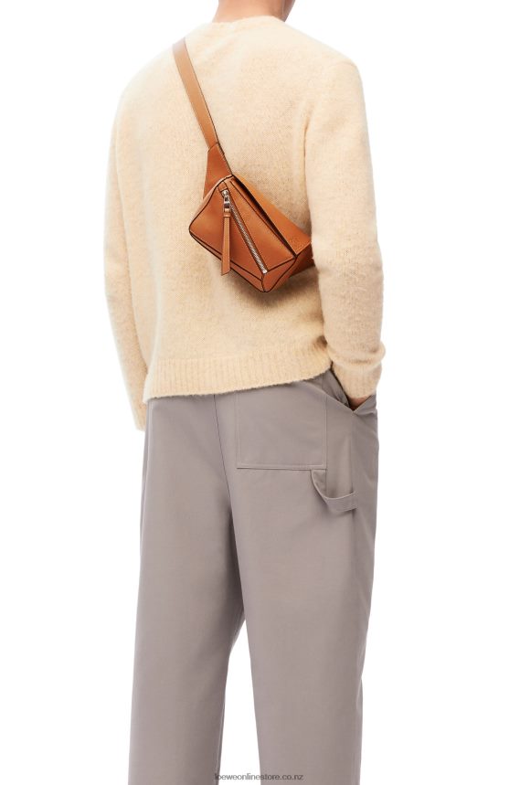 Loewe Men Mini Puzzle bumbag in classic calfskin Tan LH60R278