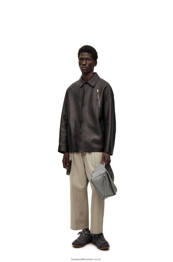 Loewe Men Small Puzzle bumbag in classic calfskin Asphalt Grey LH60R565