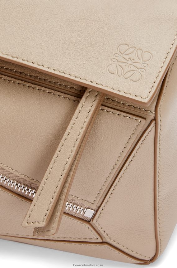 Loewe Men Small Puzzle bumbag in classic calfskin Sand LH60R562