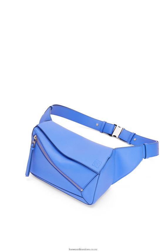 Loewe Men Small Puzzle bumbag in classic calfskin Seaside Blue LH60R563