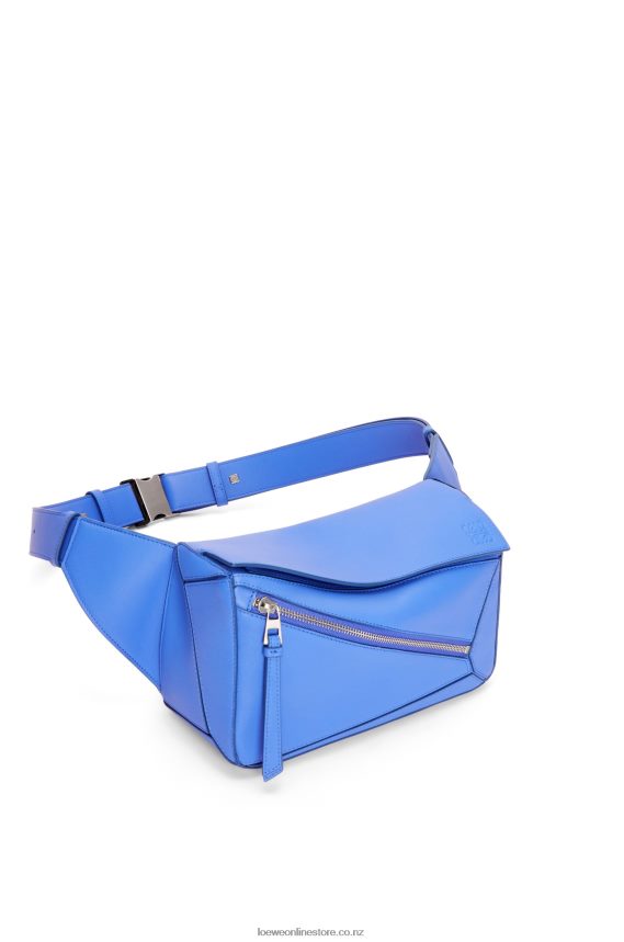Loewe Men Small Puzzle bumbag in classic calfskin Seaside Blue LH60R563