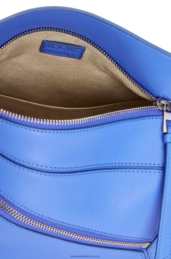Loewe Men Small Puzzle bumbag in classic calfskin Seaside Blue LH60R563