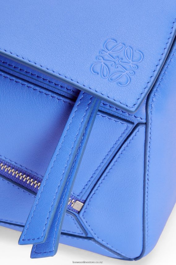 Loewe Men Small Puzzle bumbag in classic calfskin Seaside Blue LH60R563