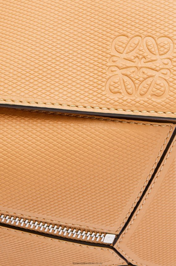 Loewe Men Small Puzzle bumbag in diamond calfskin Warm Desert LH60R569
