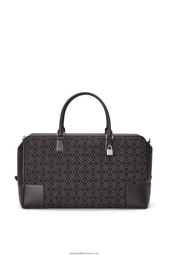 Loewe Men Amazona 44 bag in Anagram jacquard and calfskin Anthracite/Black LH60R148
