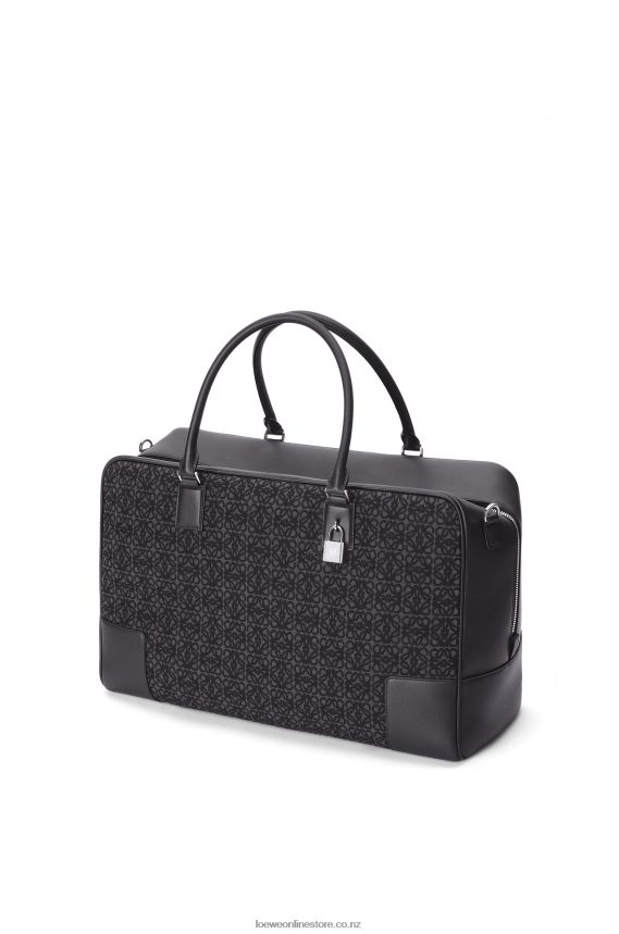Loewe Men Amazona 44 bag in Anagram jacquard and calfskin Anthracite/Black LH60R148