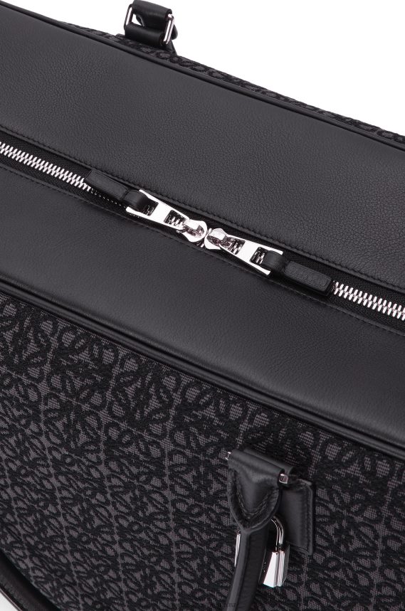 Loewe Men Amazona 44 bag in Anagram jacquard and calfskin Anthracite/Black LH60R148