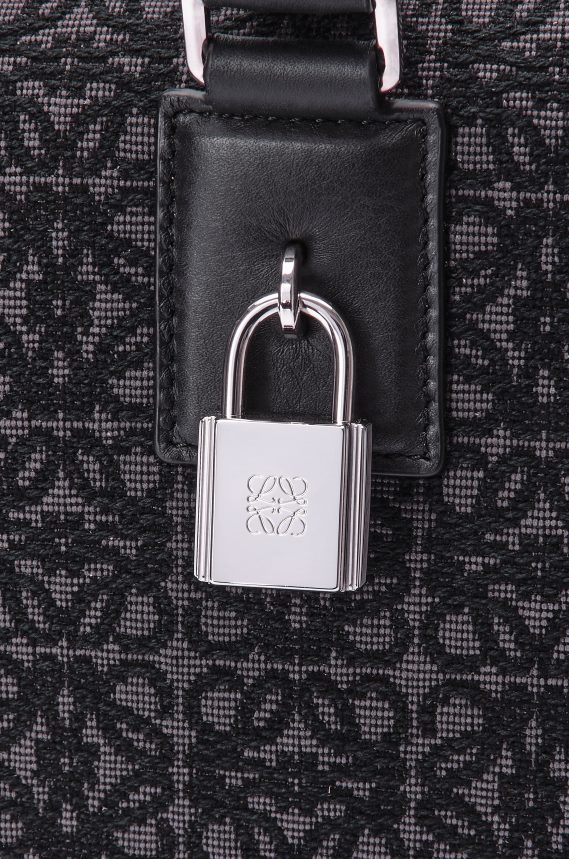 Loewe Men Amazona 44 bag in Anagram jacquard and calfskin Anthracite/Black LH60R148