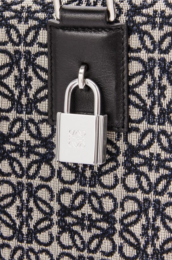 Loewe Men Amazona 44 bag in Anagram jacquard and calfskin Navy/Black LH60R149