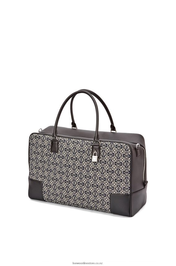 Loewe Men Amazona 44 bag in Anagram jacquard and calfskin Navy/Black LH60R149