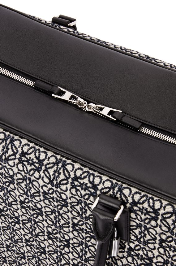 Loewe Men Amazona 44 bag in Anagram jacquard and calfskin Navy/Black LH60R149