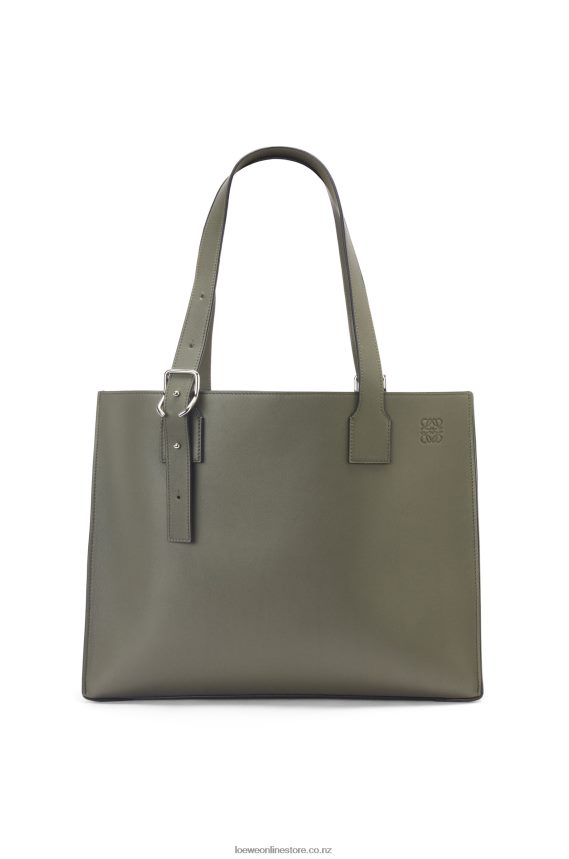 Loewe Men Buckle Horizontal tote in classic calfskin Khaki Green LH60R180