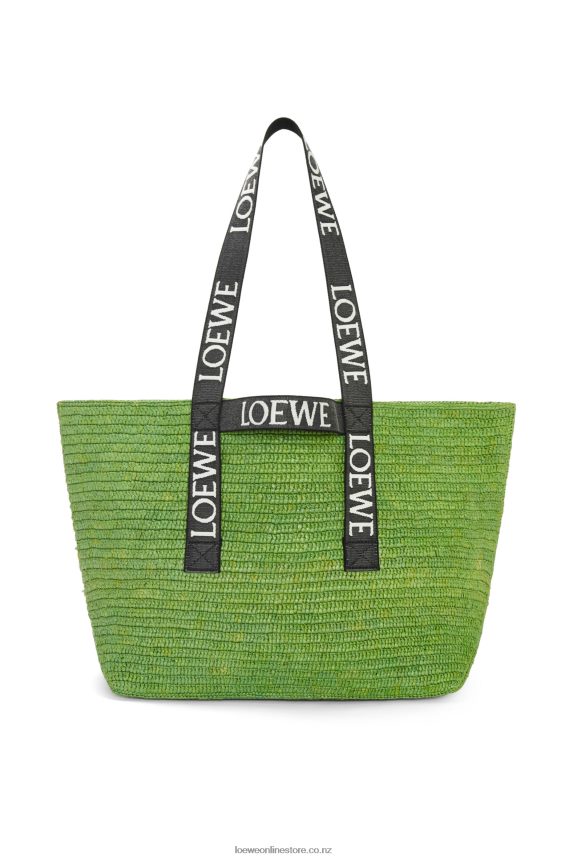Loewe Men Fold Shopper in raffia Green/Black LH60R29