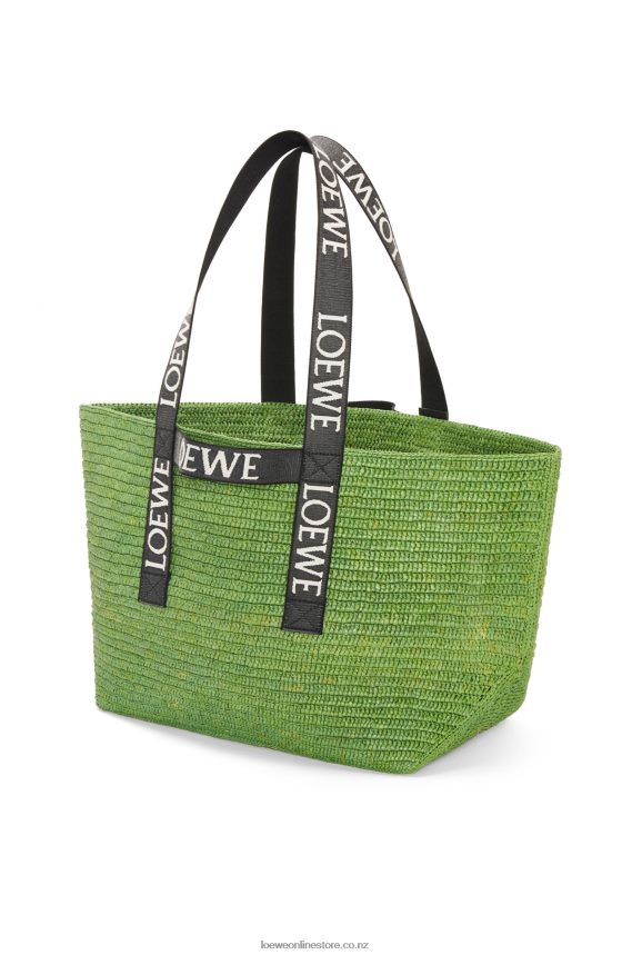 Loewe Men Fold Shopper in raffia Green/Black LH60R29