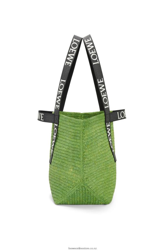 Loewe Men Fold Shopper in raffia Green/Black LH60R29