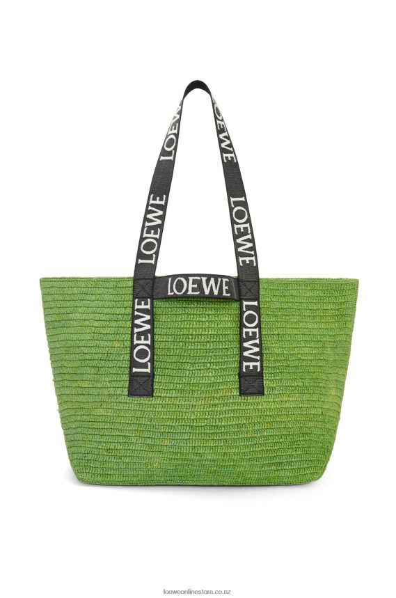 Loewe Men Fold Shopper in raffia Green/Black LH60R29