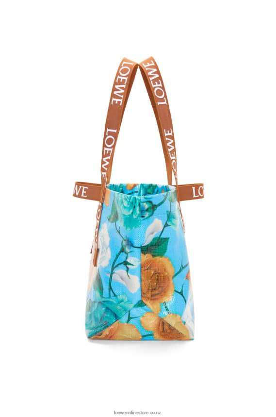 Loewe Men Fold Shopper in recycled coated canvas Sky Blue/Tan LH60R76