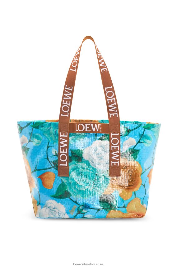 Loewe Men Fold Shopper in recycled coated canvas Sky Blue/Tan LH60R76