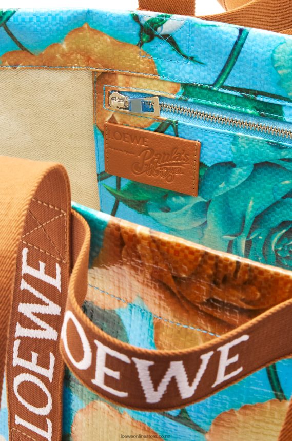 Loewe Men Fold Shopper in recycled coated canvas Sky Blue/Tan LH60R76