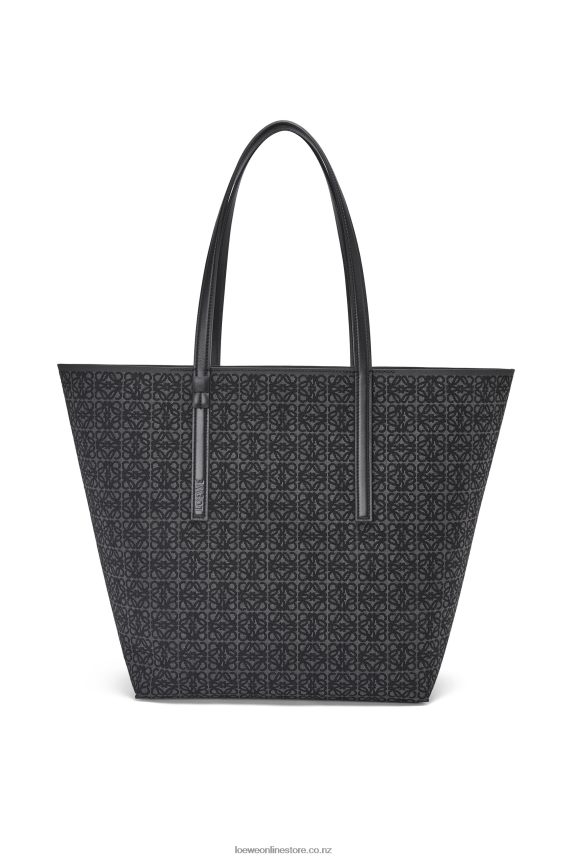 Loewe Men T Tote bag in Anagram jacquard and calfskin Anthracite/Black LH60R129