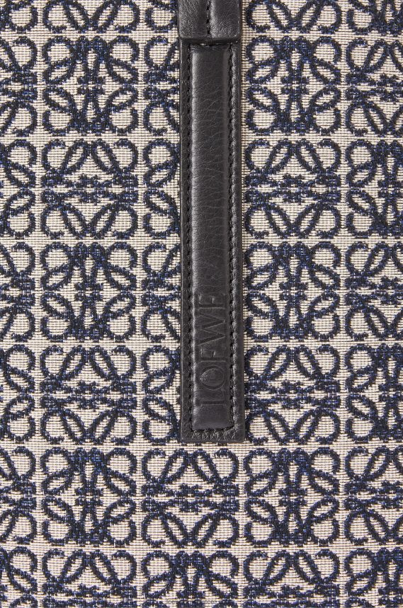 Loewe Men T Tote bag in Anagram jacquard and calfskin Navy/Black LH60R130