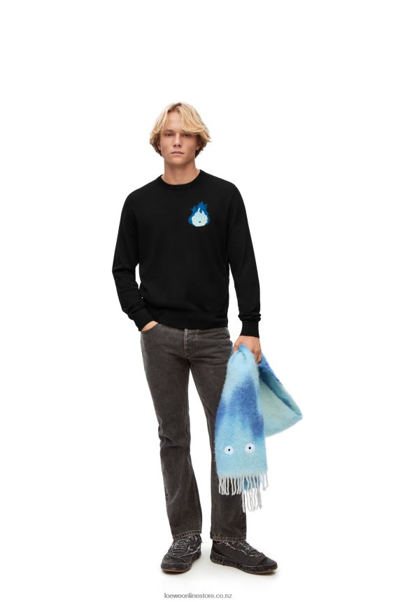 Loewe Men Calcifer sweater in wool Black LH60R1025