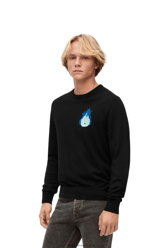 Loewe Men Calcifer sweater in wool Black LH60R1025
