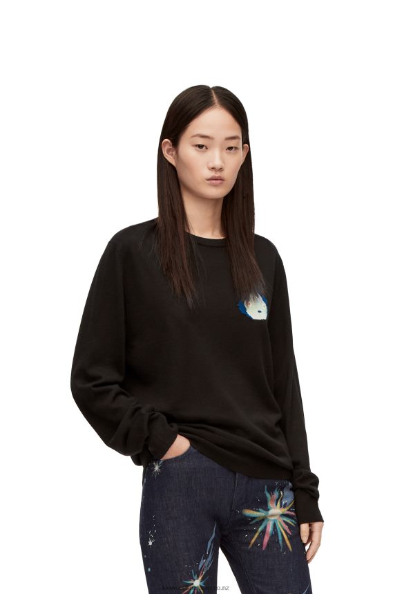 Loewe Men Calcifer sweater in wool Black LH60R1025