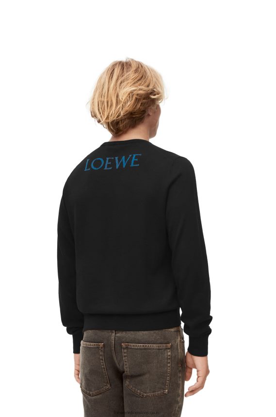 Loewe Men Calcifer sweater in wool Black LH60R1025