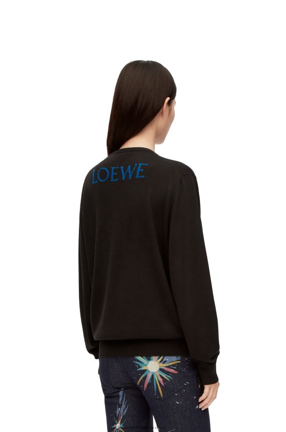 Loewe Men Calcifer sweater in wool Black LH60R1025