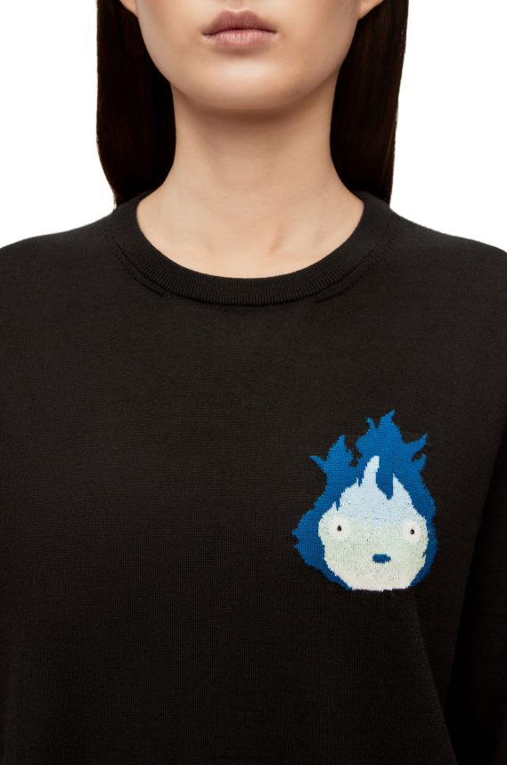 Loewe Men Calcifer sweater in wool Black LH60R1025