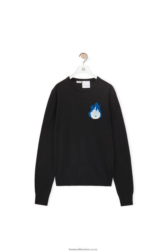 Loewe Men Calcifer sweater in wool Black LH60R1025