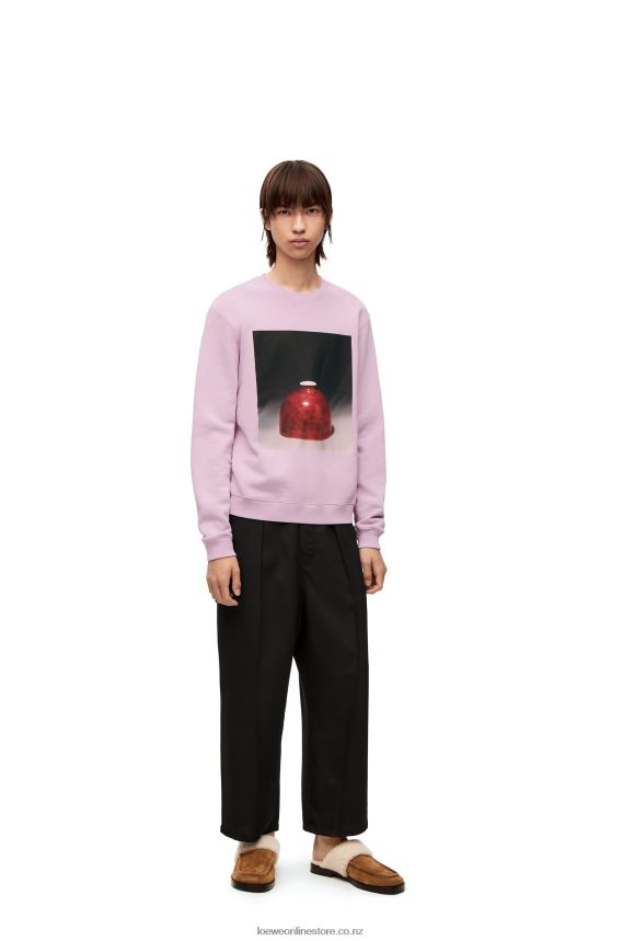 Loewe Men Ceramic print sweatshirt in cotton Lilac LH60R815