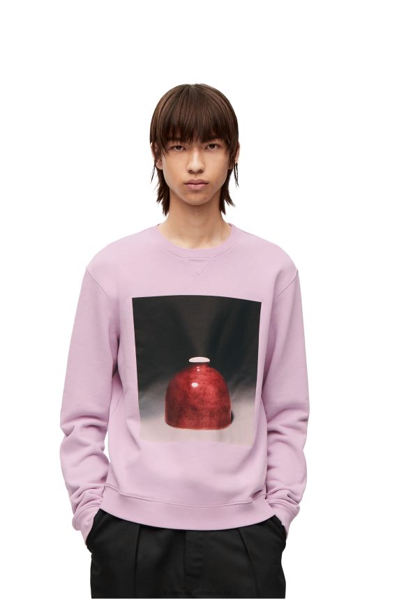 Loewe Men Ceramic print sweatshirt in cotton Lilac LH60R815