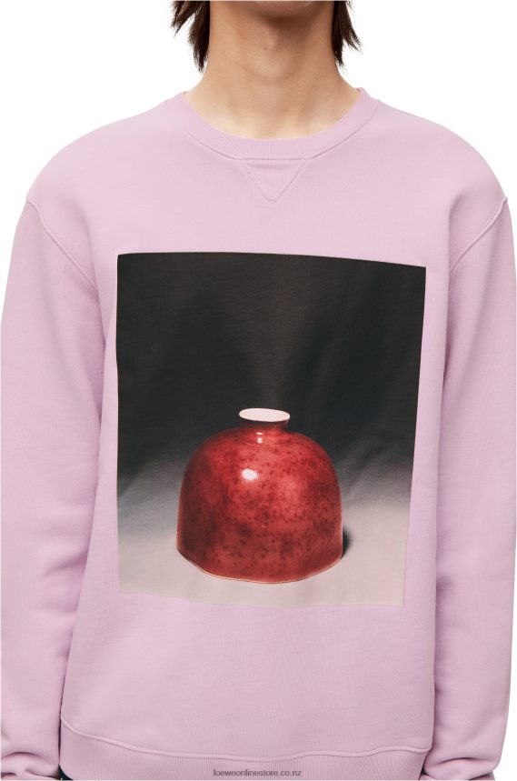 Loewe Men Ceramic print sweatshirt in cotton Lilac LH60R815