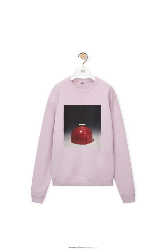 Loewe Men Ceramic print sweatshirt in cotton Lilac LH60R815