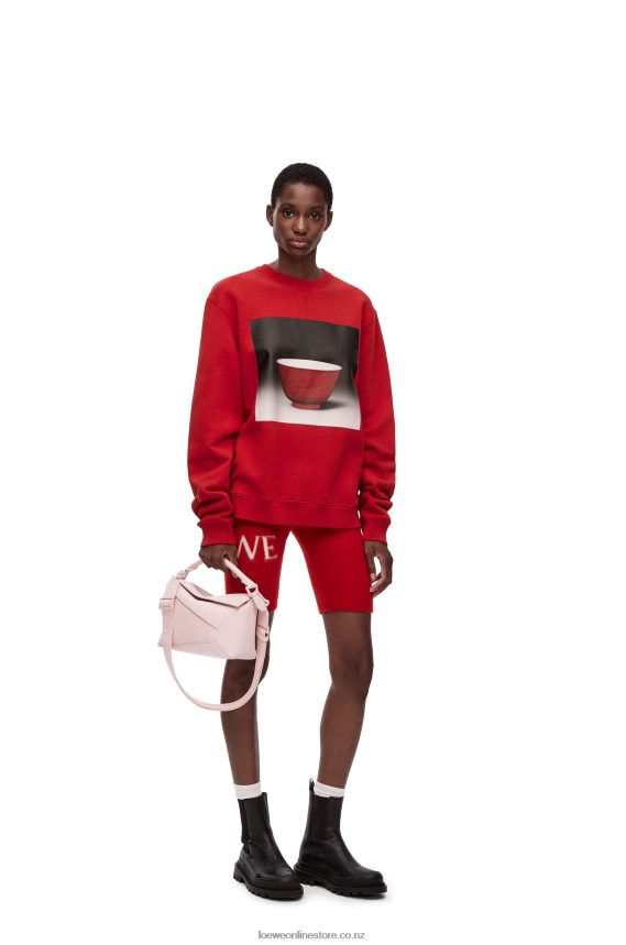 Loewe Men Ceramic print sweatshirt in cotton Red LH60R817