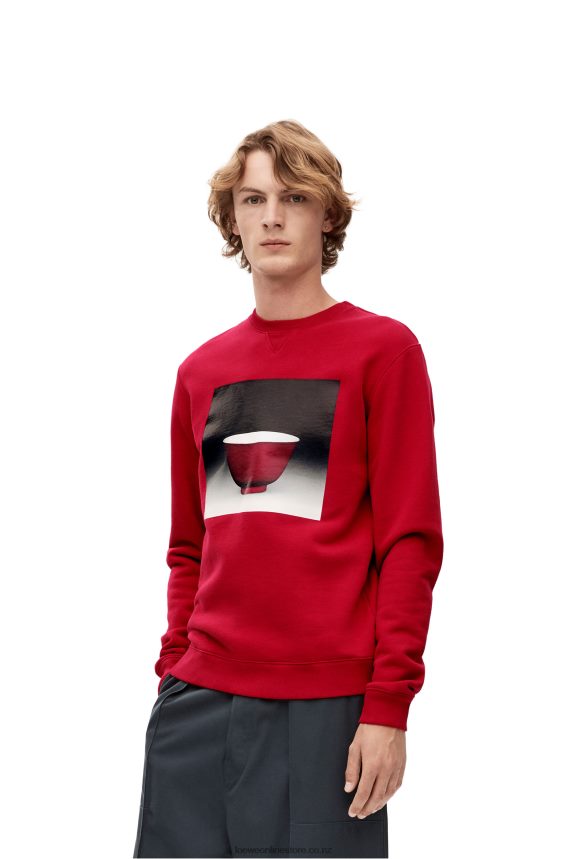 Loewe Men Ceramic print sweatshirt in cotton Red LH60R817
