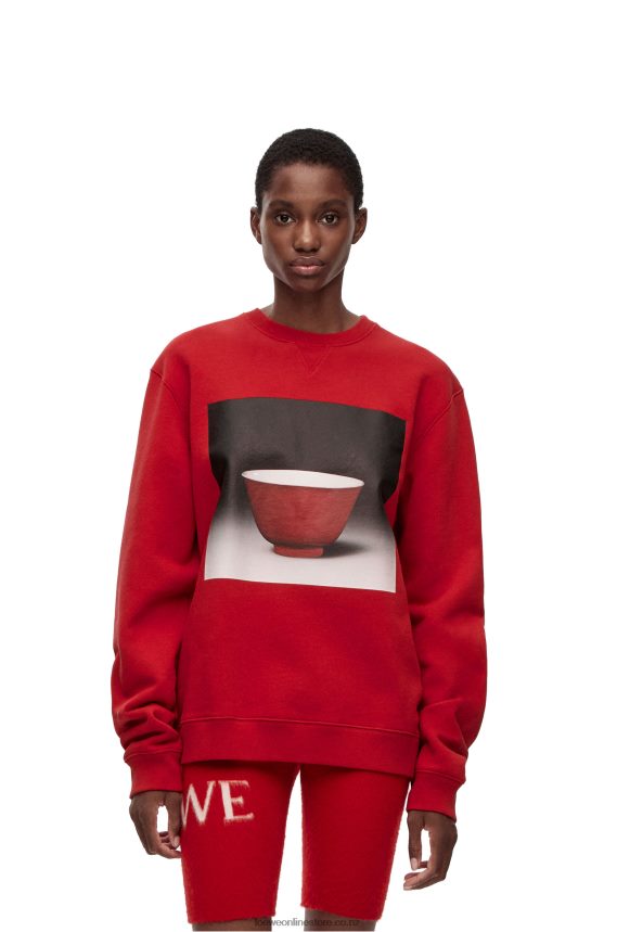 Loewe Men Ceramic print sweatshirt in cotton Red LH60R817