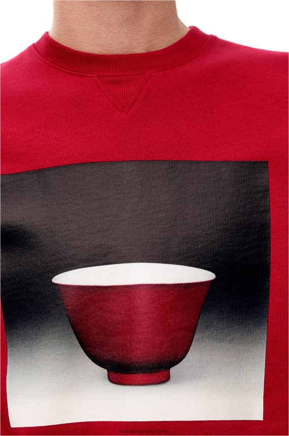 Loewe Men Ceramic print sweatshirt in cotton Red LH60R817