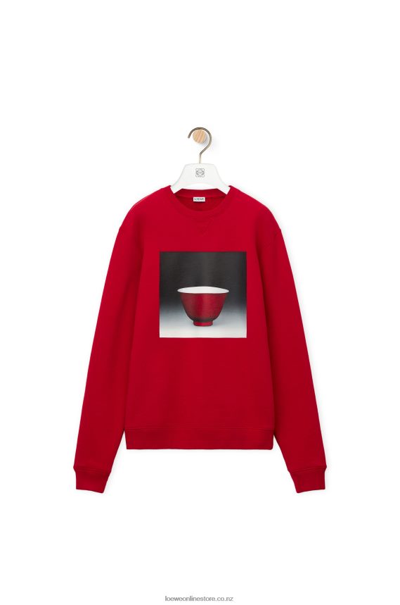 Loewe Men Ceramic print sweatshirt in cotton Red LH60R817